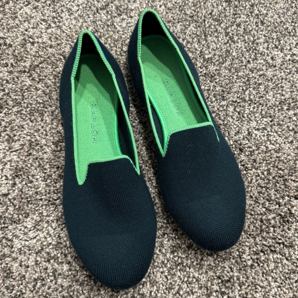 Rothy's Merino Wool Winter Green Slip-On Loafers